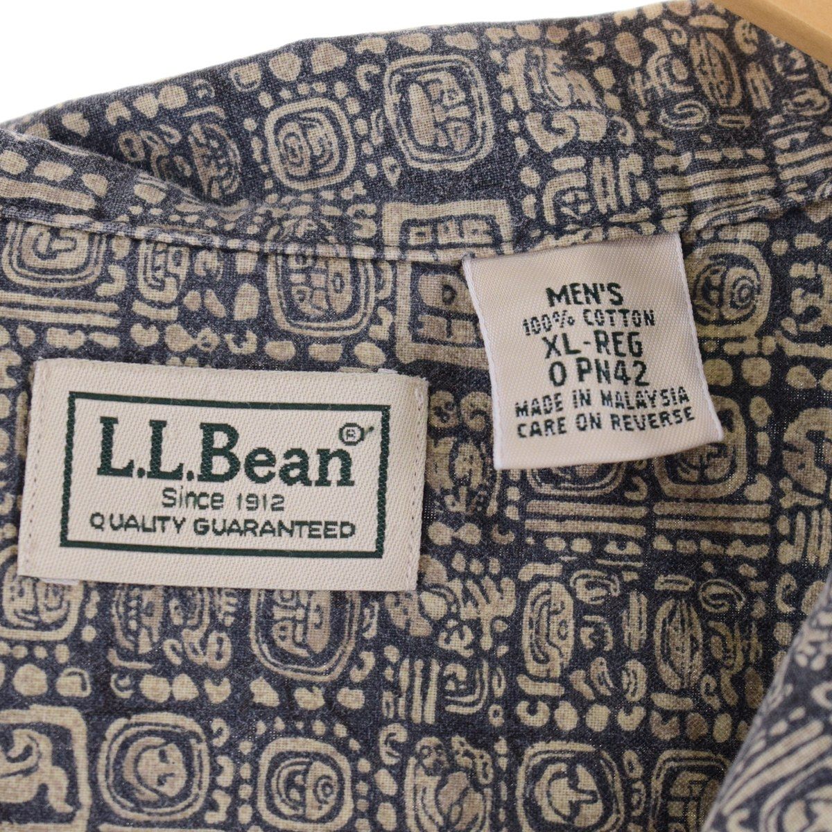 エルエルビーン L.L.Bean 総柄 半袖 オープンカラー シャツ メンズXL /eaa347877