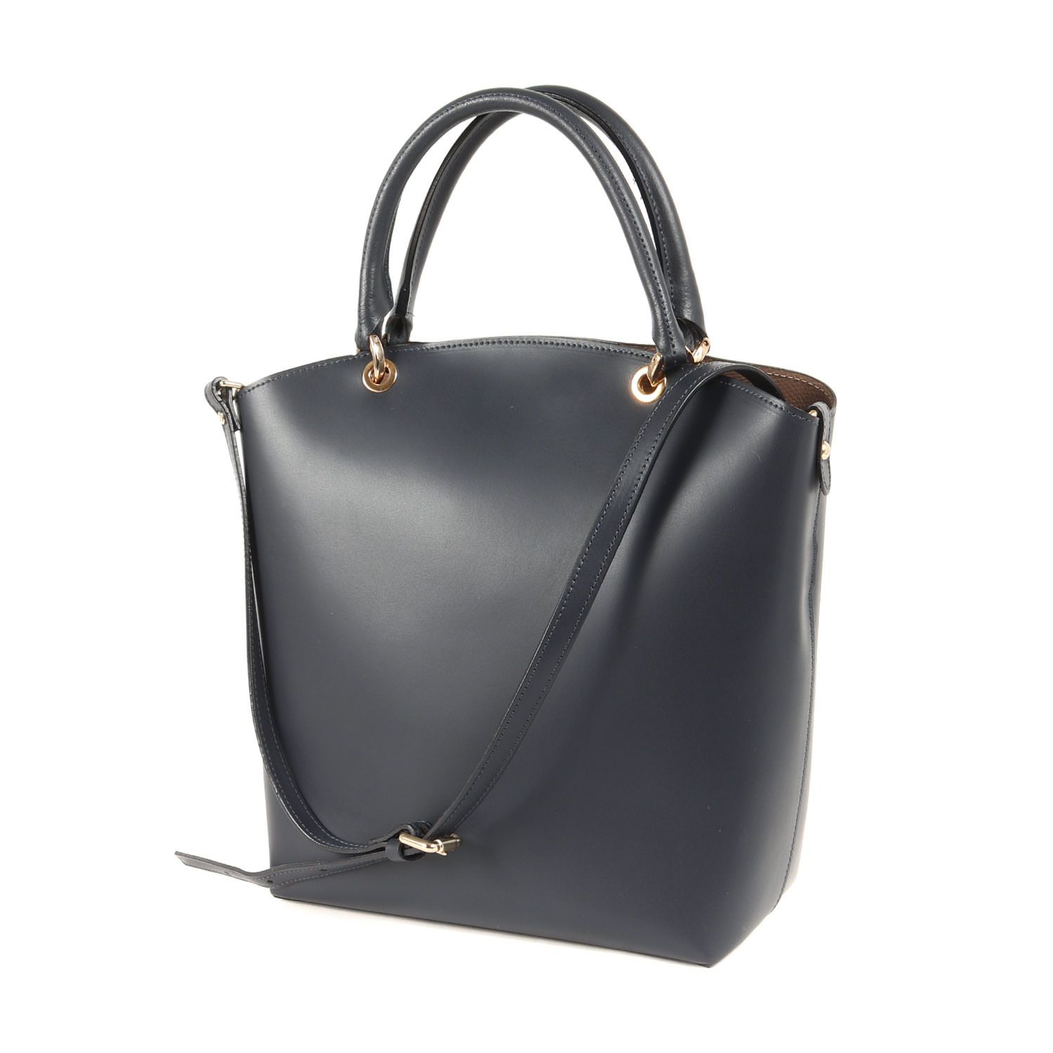 GIANNI NOTARO ジャノニ ノターロ バッグ ネイビー 紺 | レザー トートバッグ | ショルダーバッグ | 2WAY 肩掛け 斜め掛け ポーチ付き 本革 | イタリア製 ブランド カバン レディース