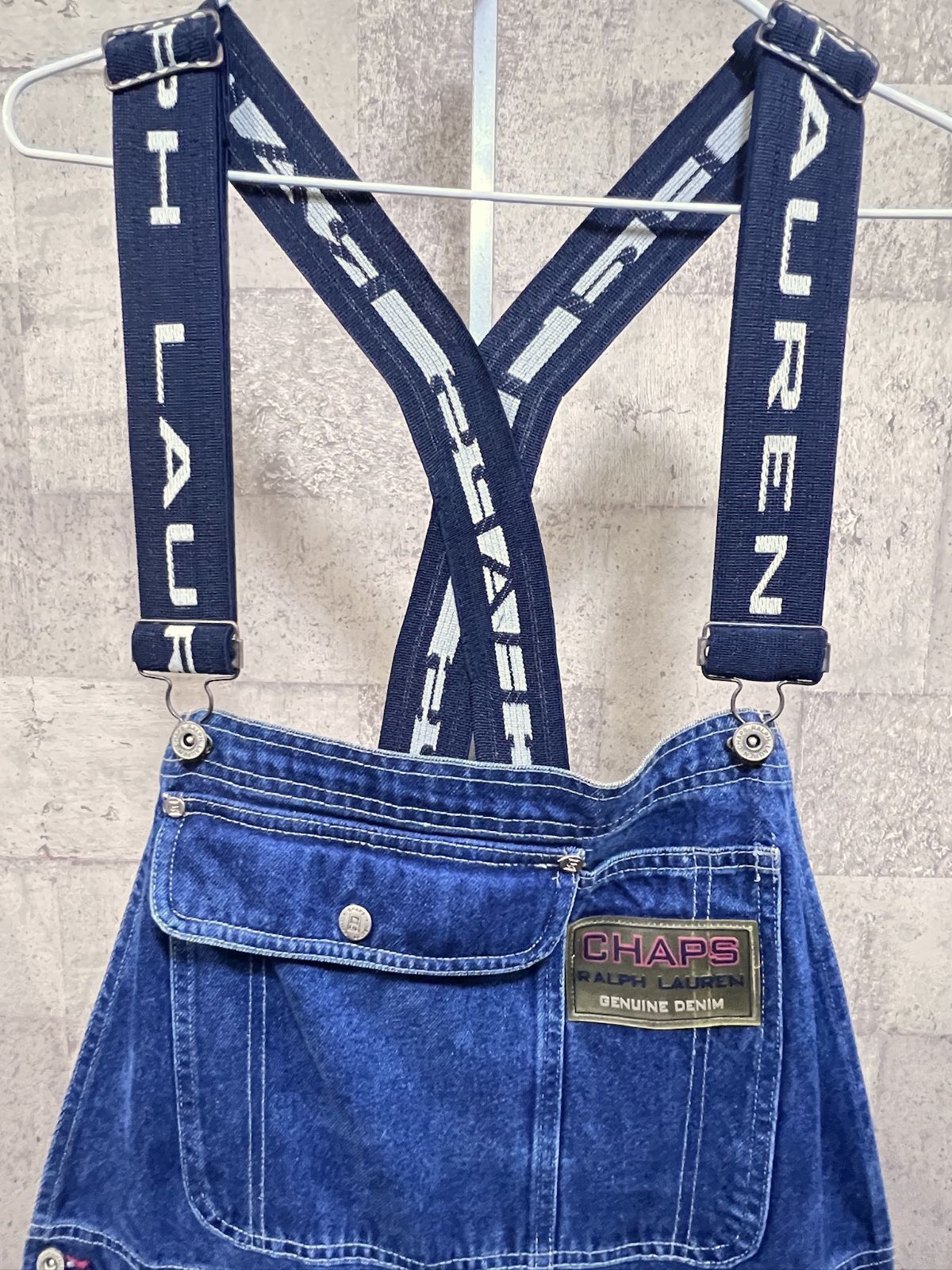 90'S チャップスラルフローレン デニム オーバーオール L メンズ CHAPS