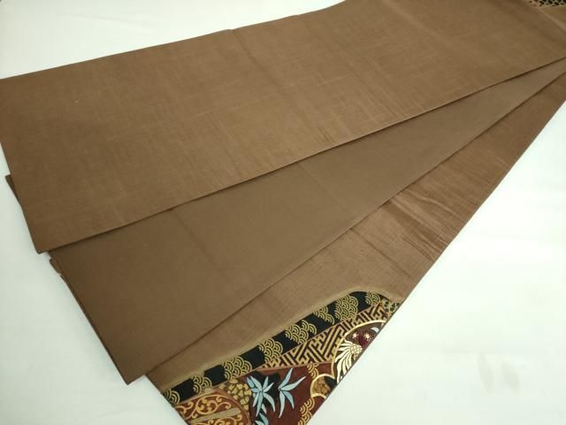 平和屋着物□極上 児島廣和 アトリエ 聖jin苑 太鼓柄袋帯 駒刺繍 紬地  