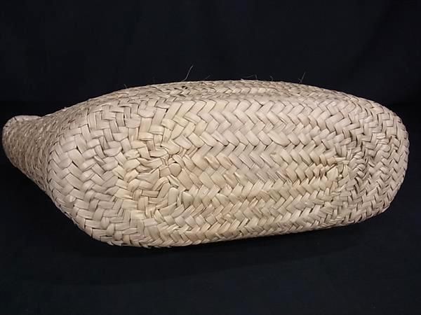 □極美品□ JIMMY CHOO ジミーチュウ MACY ラフィア×レザー トート