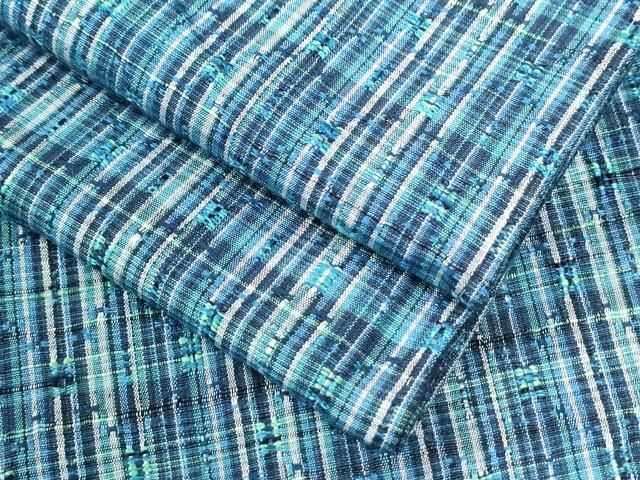 平和屋着物○上質な紬 花織 格子柄 正絹 逸品 未使用 CAAU2986yc