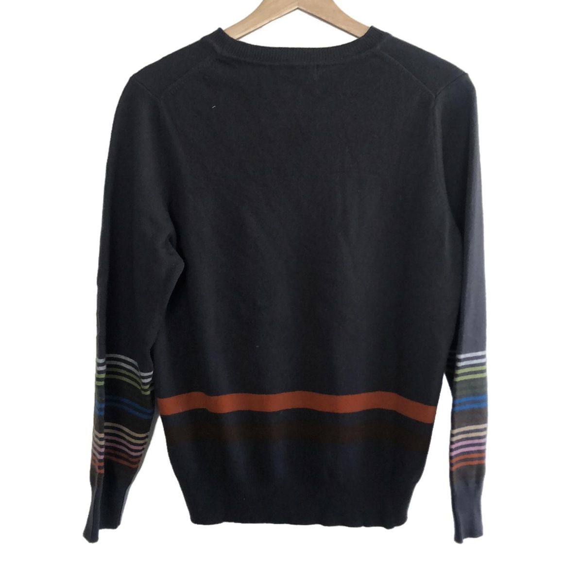 ダーマ 長袖セーター サイズLL レディース - ダークグレー×ダークブラウン×マルチ クルーネック カシミヤ ボーダー