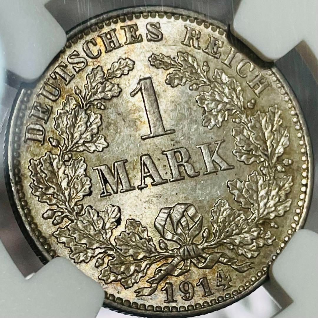 1914 ドイツ帝国 1マルク銀貨 NGC MS64 ヴィルヘルム２世 - メルカリ