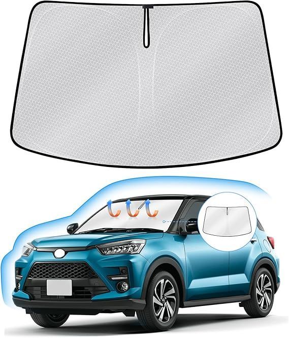  【在庫処分】J-PREMIS トヨタ ライズ フロントガラス サンシェード RAIZE A200A/210A 2019年11月-現行 車用サンシェード UVカット 遮光シェード 日よけ ハンドルサンシェード 遮光 断熱 暑さ対策 車中 応募券