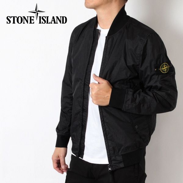 24SSモデル ストーンアイランド STONE ISLAND  バッジワッペン付き ボンバージャケット【V0029 BLACK】 41223  V0029/【2024SS】m-outer