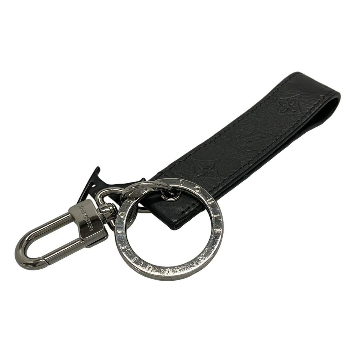 LOUIS VUITTON ルイヴィトン キーホルダー チャーム モノグラム シャドウ キーホルダードラゴンヌ M68675 ノワール レザー 牛革