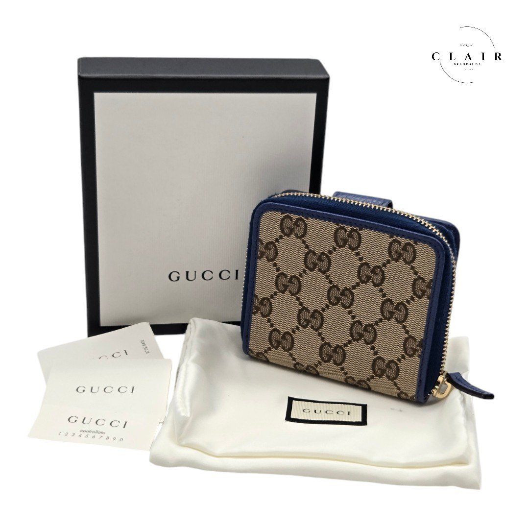 Gucci グッチ GGキャンバス コンパクトウォレット ブルー - メルカリ