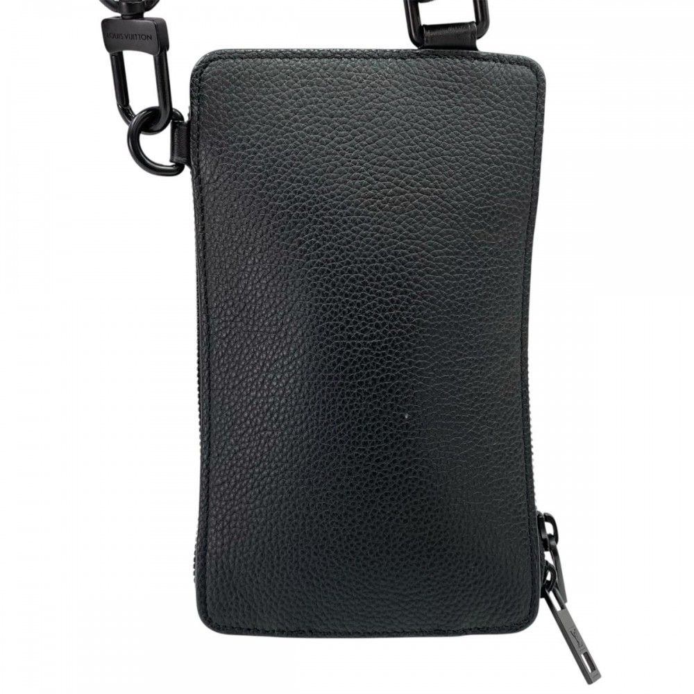 LOUIS VUITTON スマホショルダーバッグ ブラック(アエログラム) LOUIS VUITTON ほぼ新品 ルイヴィトン LV アエログラム フォン