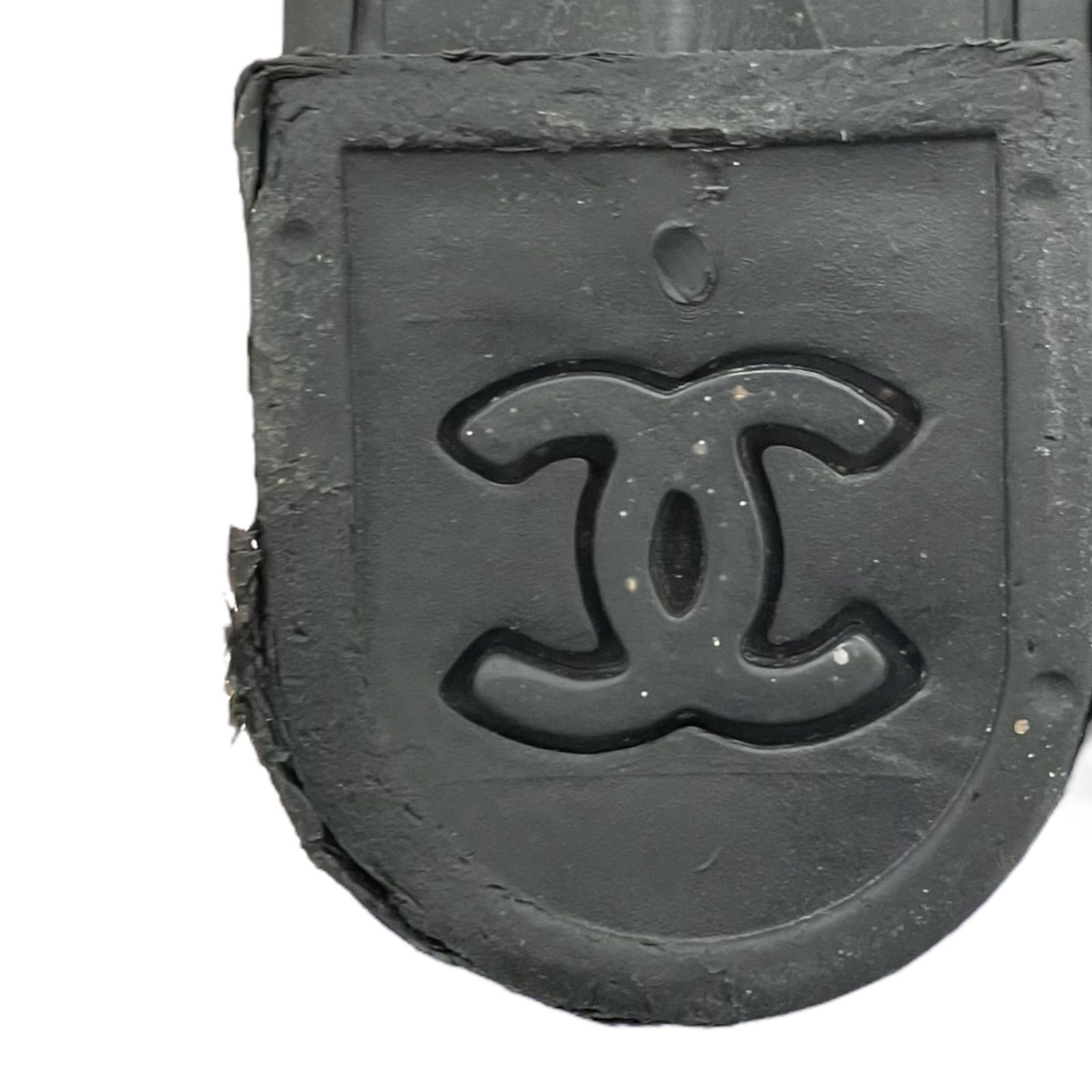 【即納！】186005　収納ケース付き☆　現状品　CHANEL シャネル　レインブーツ　レディース　36サイズ　ブラック　カメリア　ココマーク　ラメ入り 水に強い