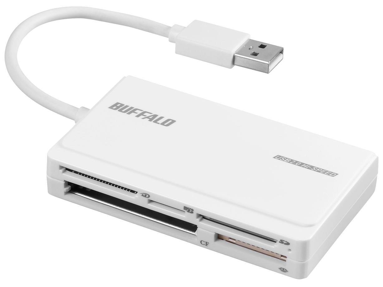 【新品・2営業日で発送】BUFFALO バッファロー BSCR500U2WH USB2.0 マルチカードリーダー UHS-I対応 ホワイト(BSCR500U2WH)