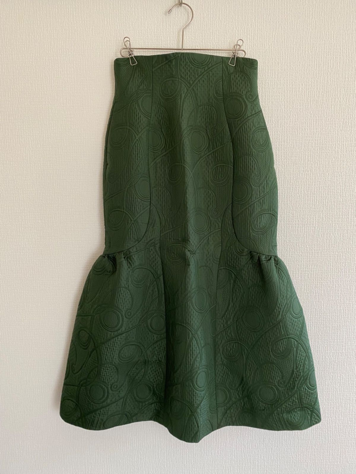 Mame Kurogouchi / Jomon Arabesque Triple Layer Jacquard Skirt 