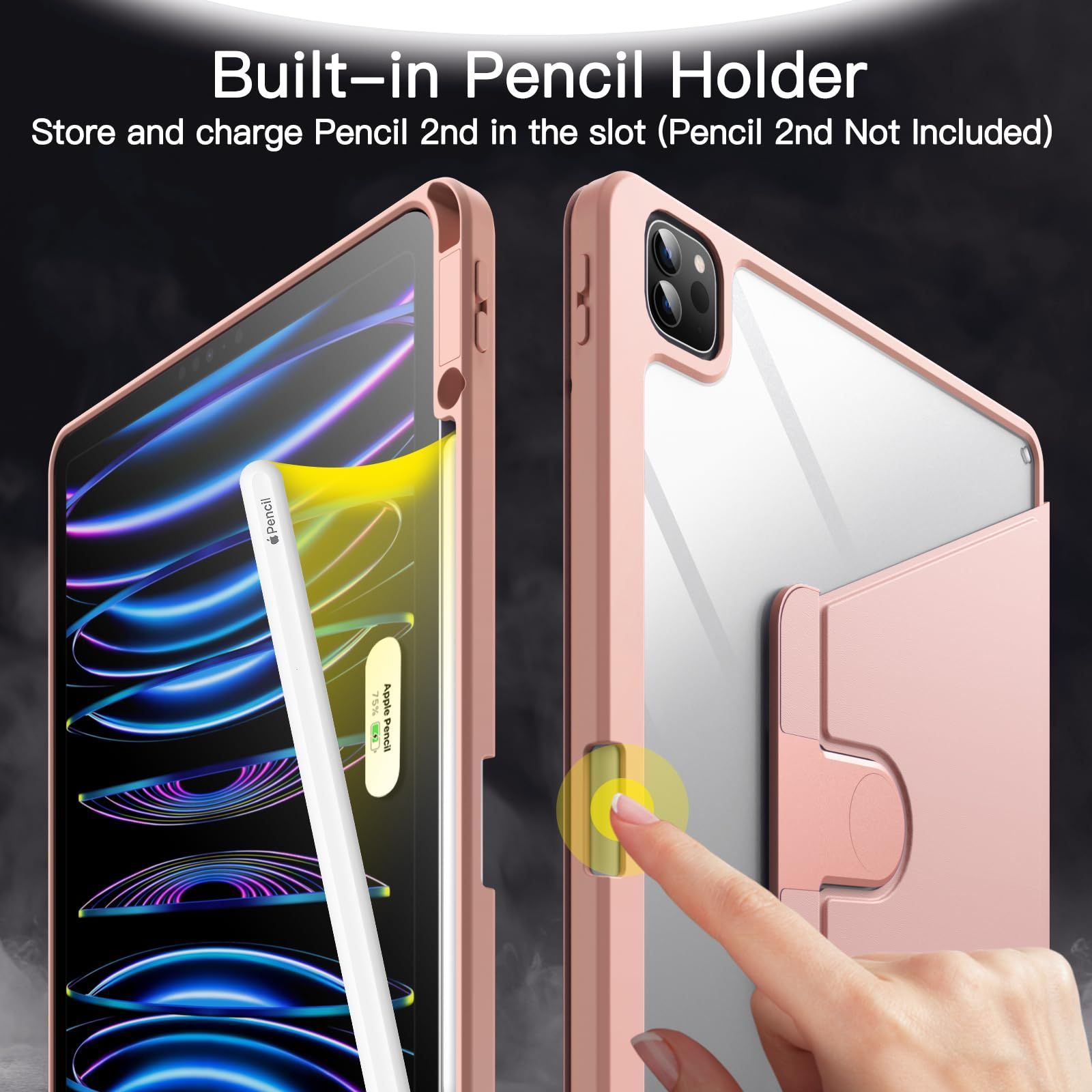 在庫処分】回転ケース iPad Pro JETech 12.9インチ用 (2022/2021/2020