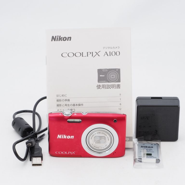 Nikon ニコン デジタルカメラ COOLPIX A100 光学5倍 2005万画素 レッド