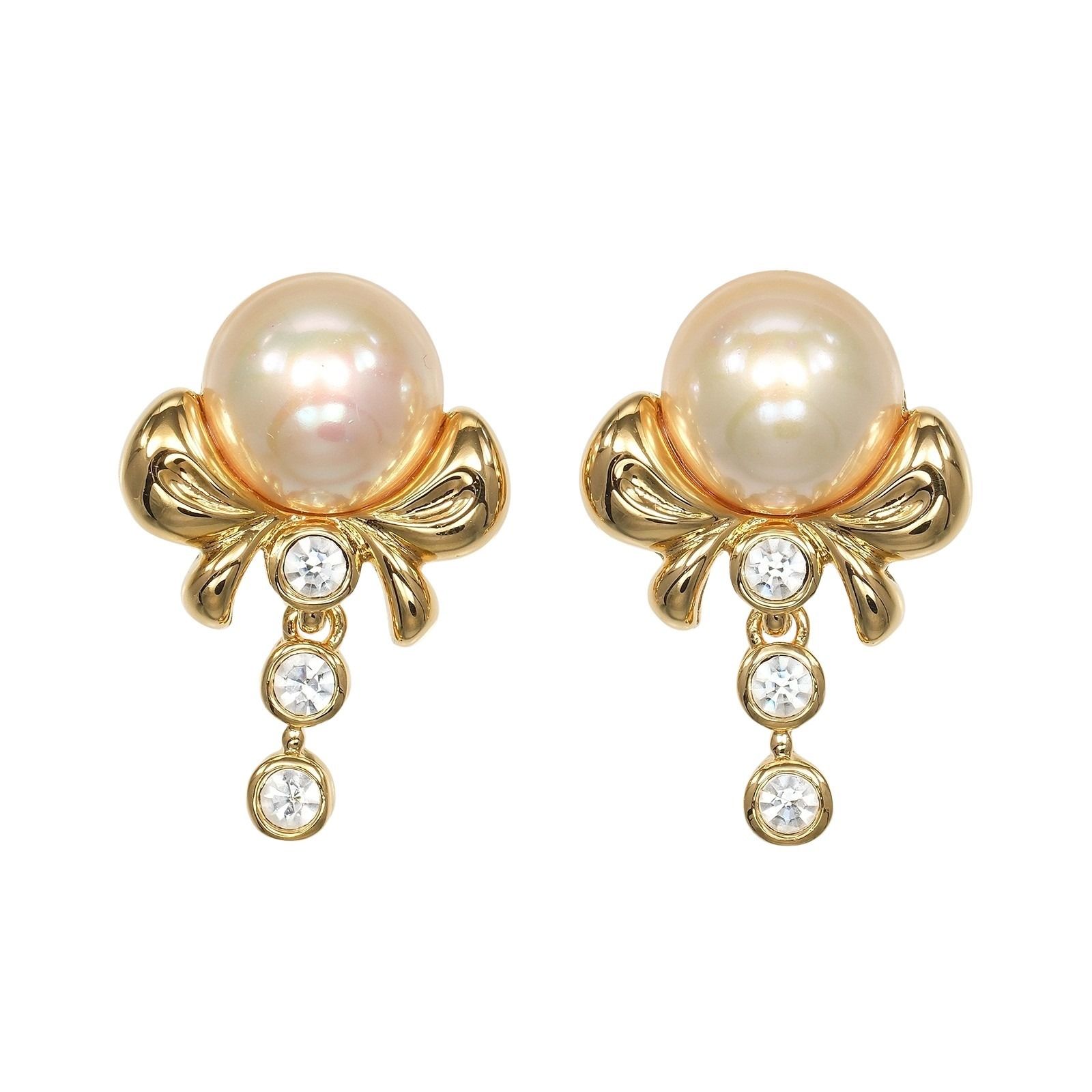 NINA RICCI ニナリッチ 金メッキ×ラインストーン レディース 15.5g イヤリング