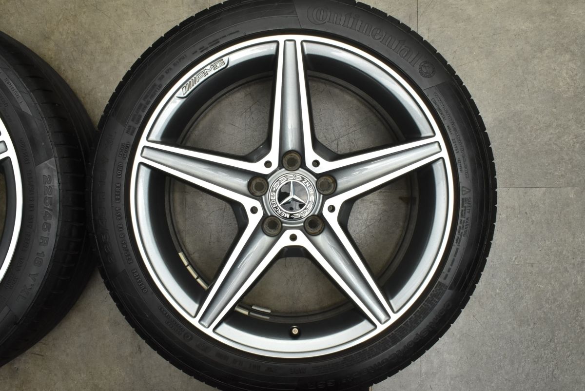 【リペア済 美品】ベンツCクラスW205 AMG純正18インチ7.5J フロント 大得価，人気 【正規品】メルセデスベンツ W205 Cクラス AMG 純正 18in