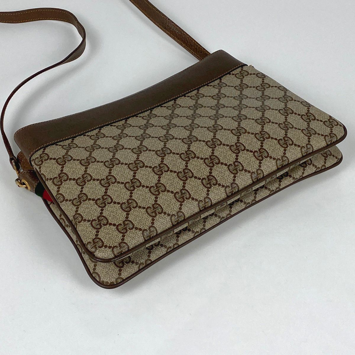 グッチ　GG柄　オールドショルダー GUCCI オールドグッチ シェリーライン GG柄 レザー×PVC
