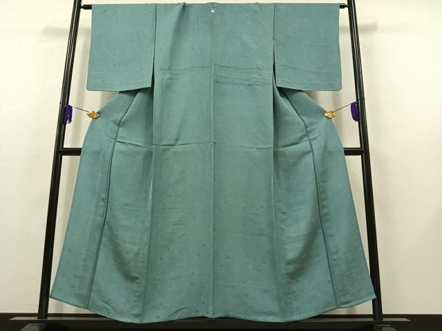 平和屋着物 上質な色無地 単衣 風景花地紋 浅縹色 正絹 AABB8383jh