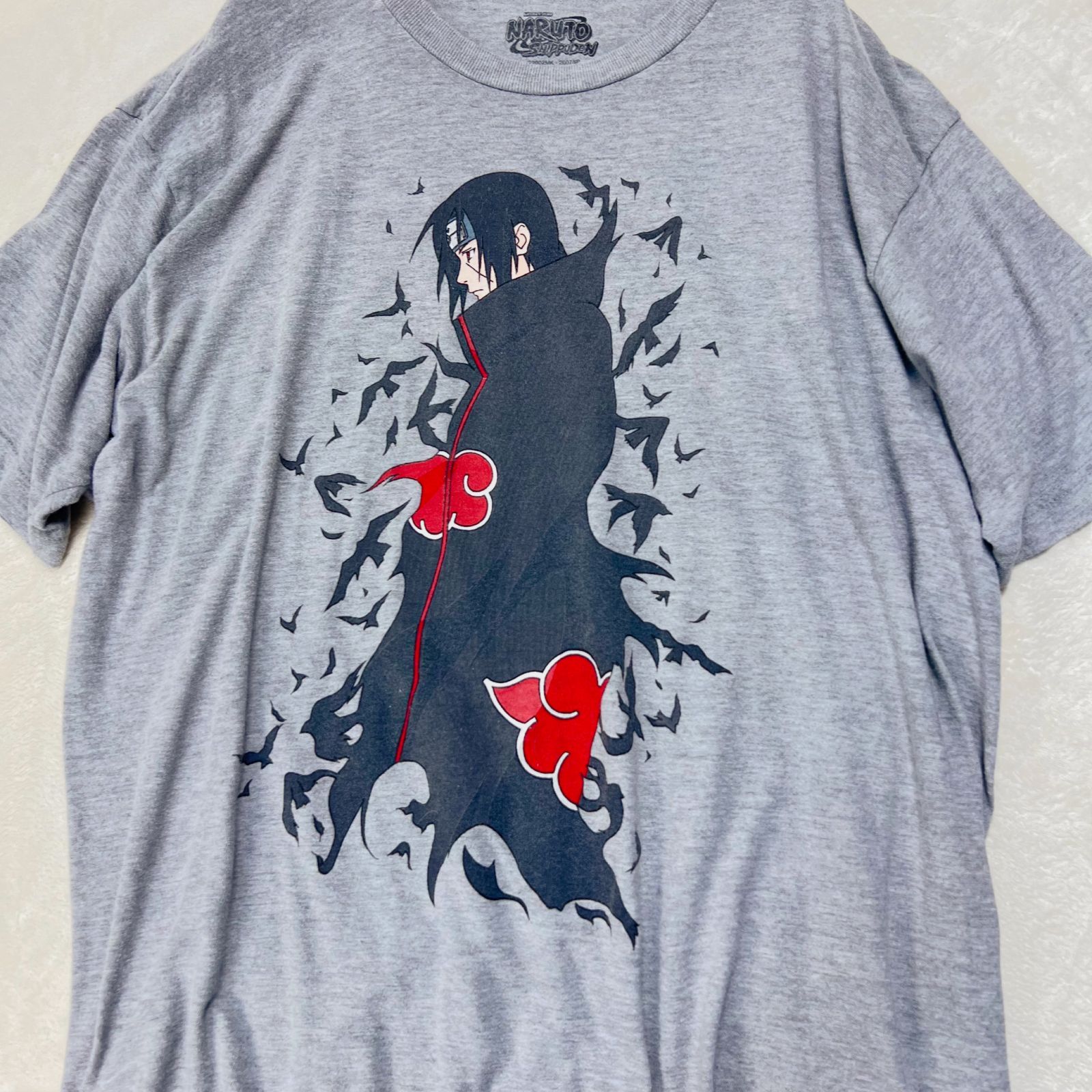 希少】ナルト公式 うちはイタチ Tシャツ XLサイズ グレー 大きいサイズ 