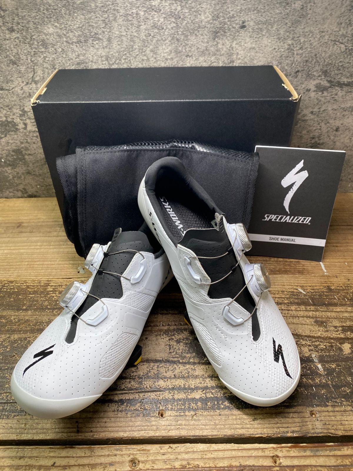 JJ916 スペシャライズド SPECIALIZED S-WORKS TORCH ビンディングシューズ EU38 SPD-SL チームホワイト