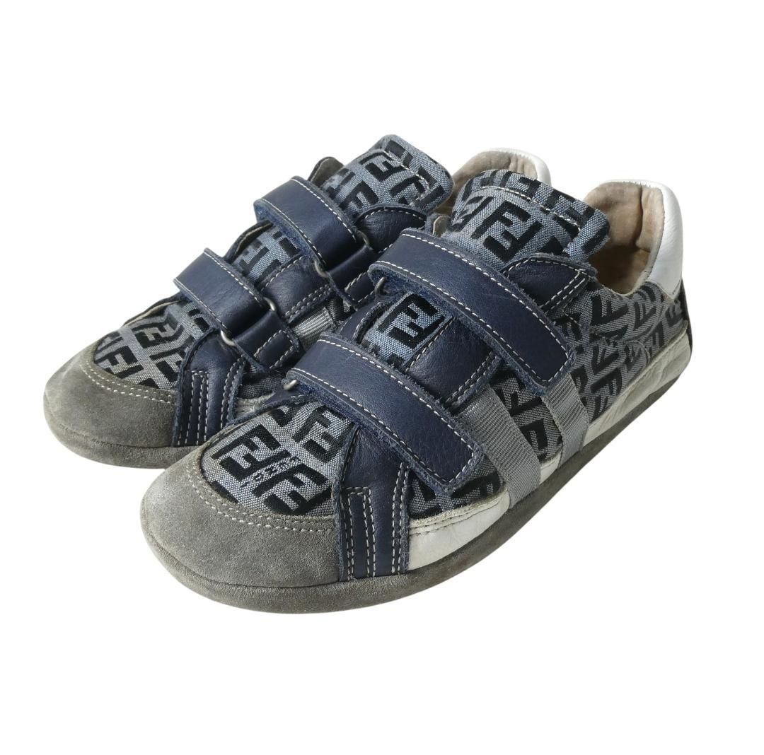 FENDI フェンディ サイズ35 約22㎝ ズッカ柄 ロゴ キャンバス×スエード