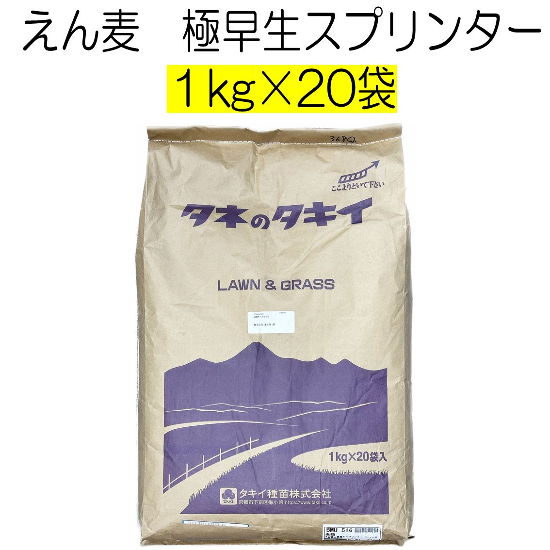 えん麦種子 早生スプリンター ペット用 農薬未処理 20kg 種 タキイ種苗 牧草の種 猫草 ウサギ