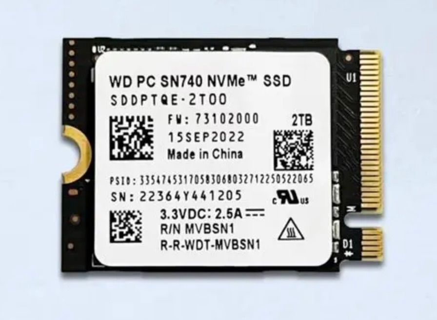 WD SN740 NVMe 2TB SSD M.2 2230 steamdeck