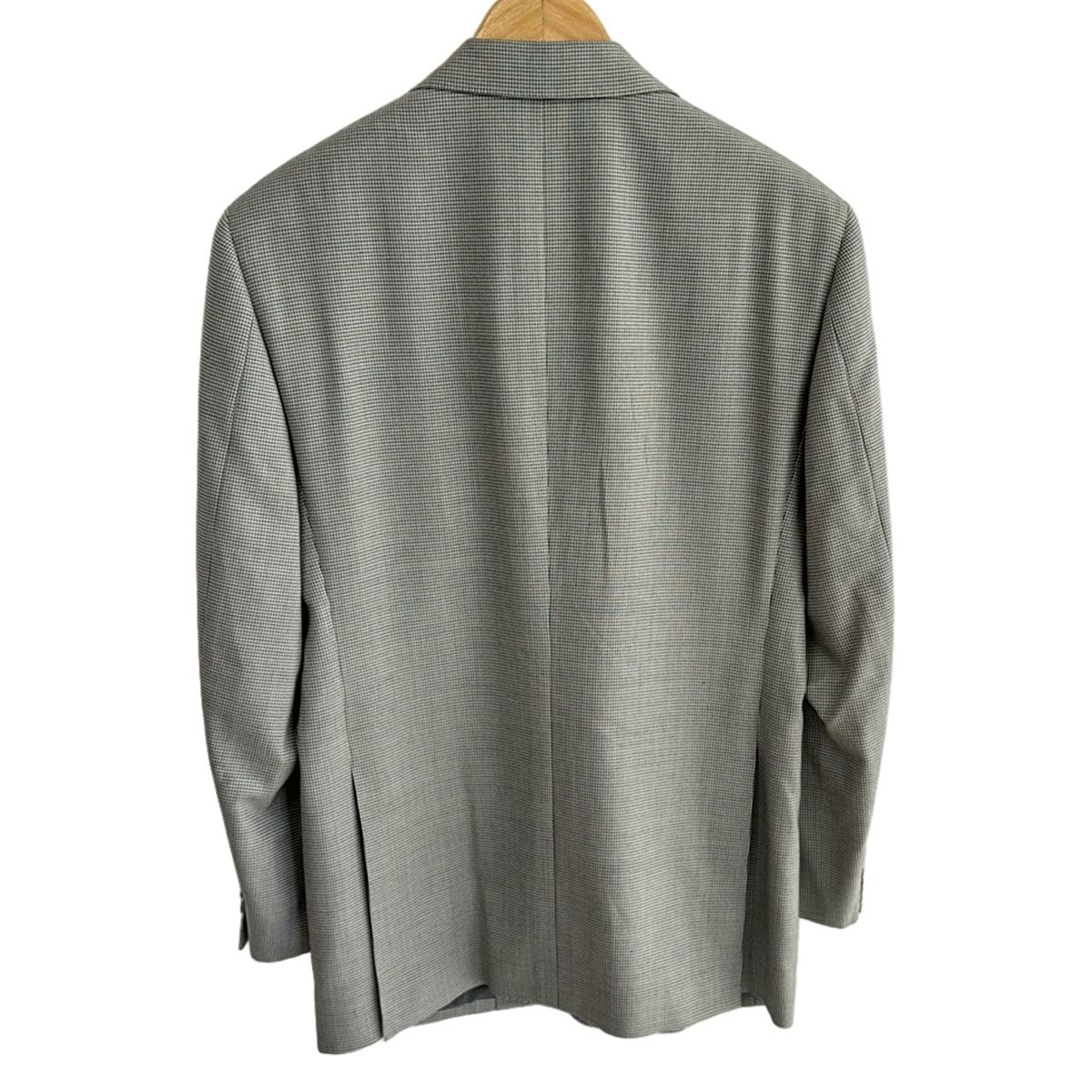 アクアスキュータム ジャケット サイズ90A4 メンズ - ライトグレー×ダークグレー 長袖 千鳥格子柄 ネーム刺繍 肩パッド 春 秋