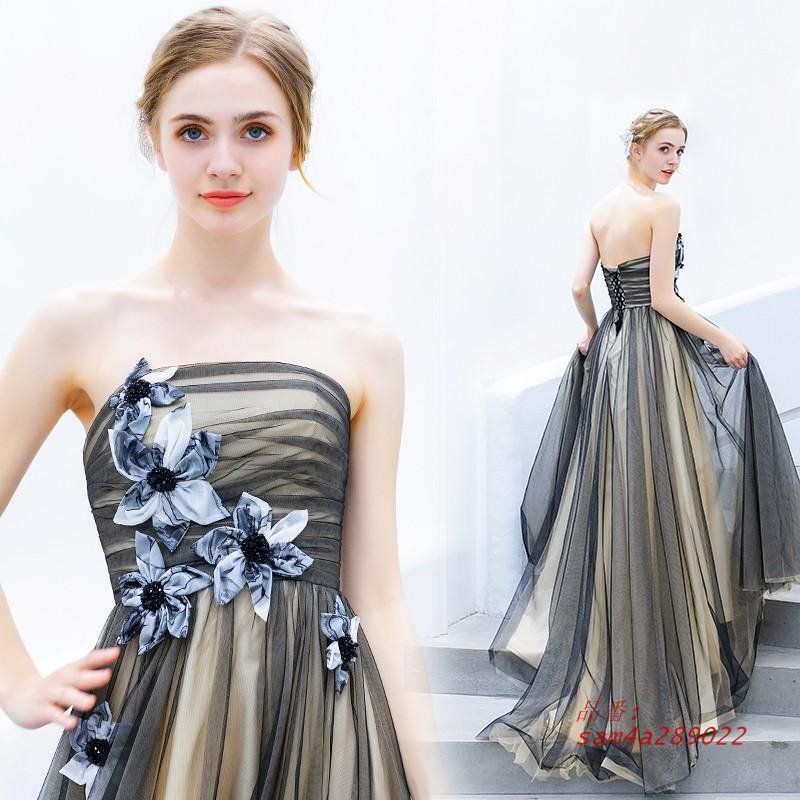 ドレス ベアトップ ング イブニングドレス 安い パーティードレス ロングドレス 演奏会 結婚式 フォーマル カクテルドレス 花嫁 二次会 am4a289022