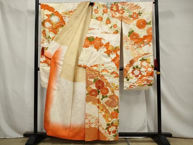 平和屋着物□豪華振袖 駒刺繍 吉祥花文 金彩 正絹 逸品