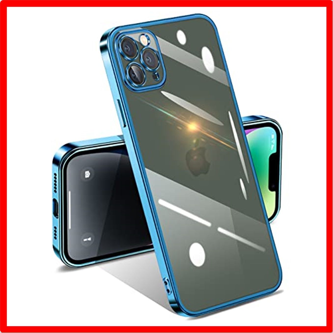 匿名配送】 iPhone 11 Pro_ブルー iPhone11 Pro ケース クリア 耐衝撃 アイフォン11Pro カバー 透明 メッキ加工  ワイヤレス充 メルカリShops