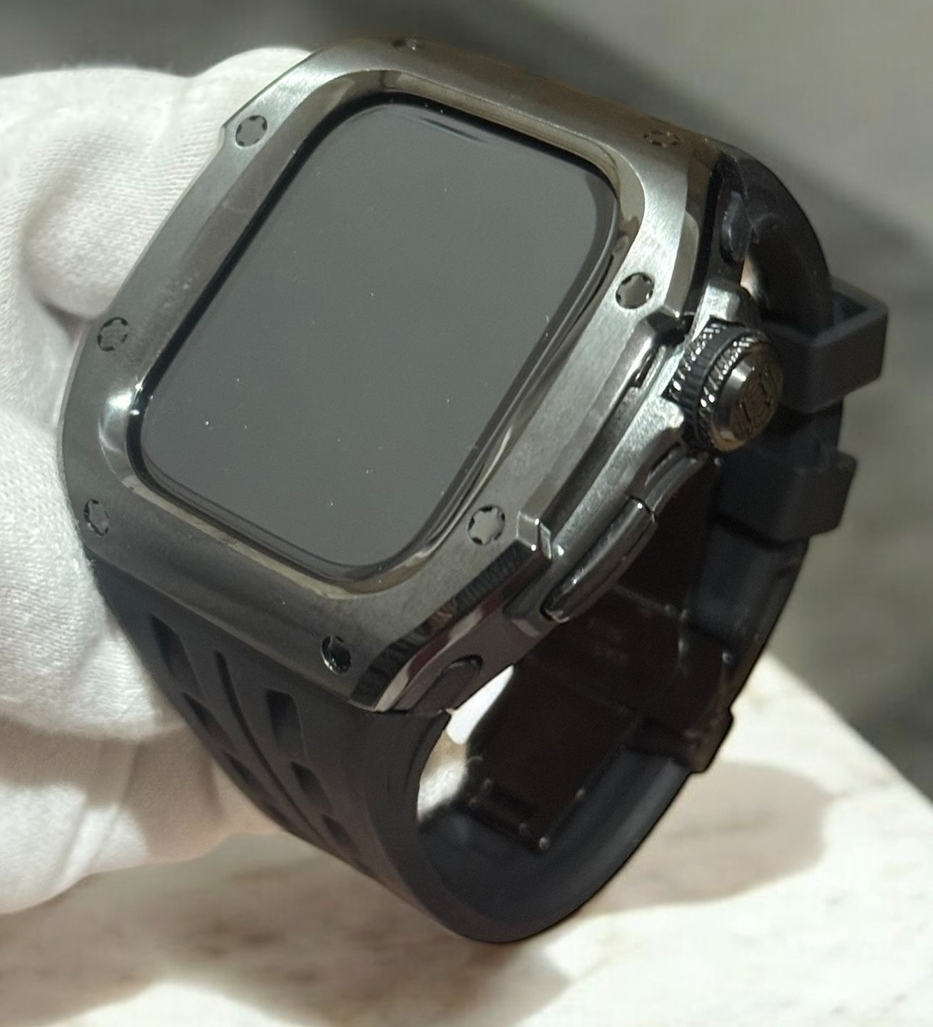 アップルウォッチカバーケースApple Watchラバーバンドベルト メタル ステンレス R 25