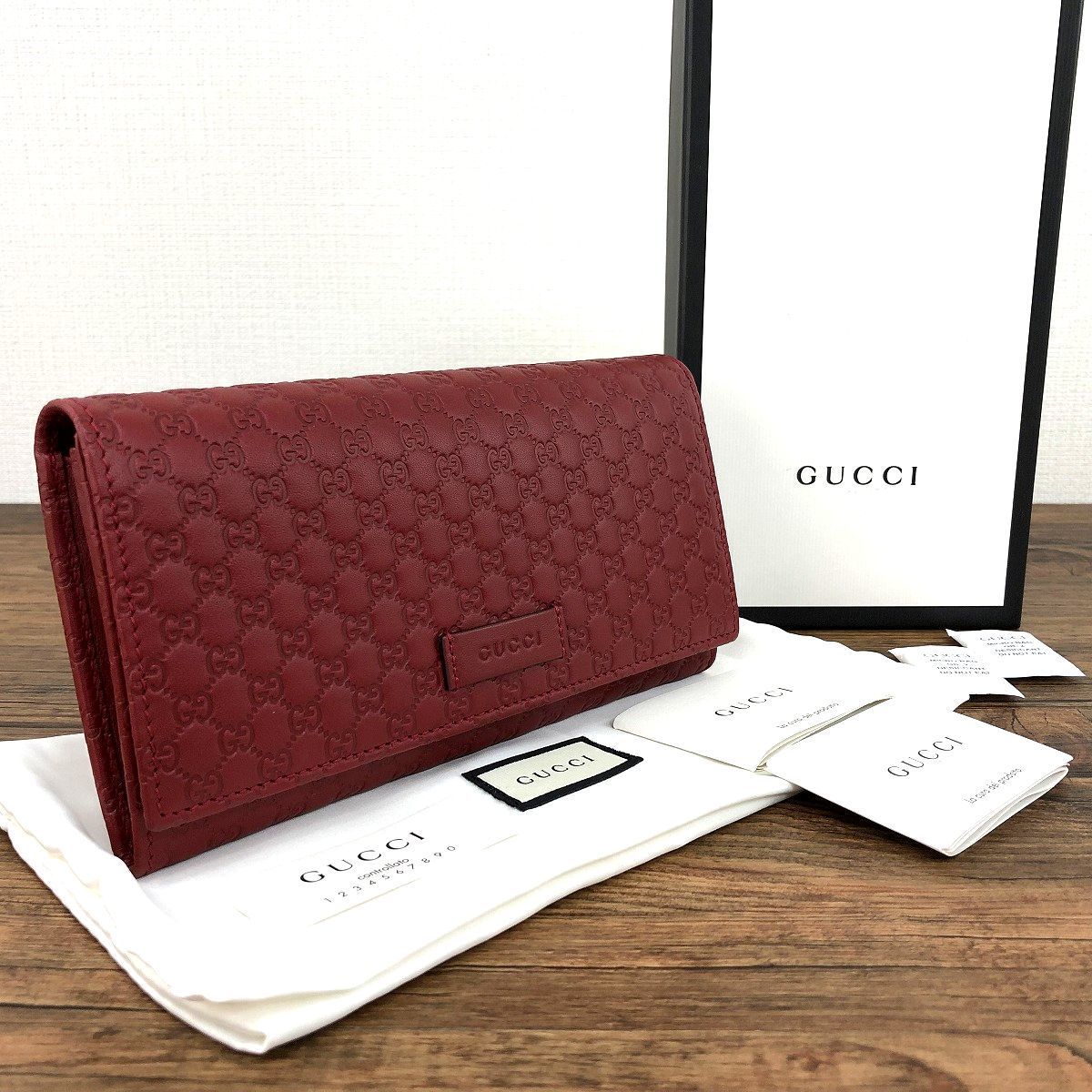 未使用品 GUCCI 長財布 449396 レッド 468-