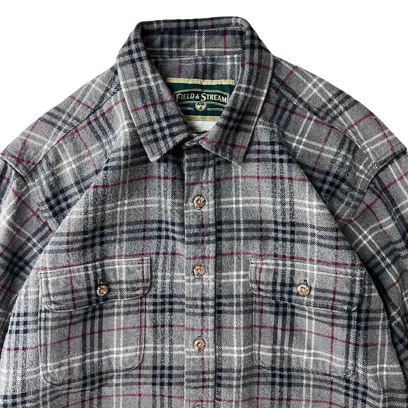1990's \"Field & Stream\" 長袖 ヘビーフランネルシャツ FIELD&STREAM L/S cotton plaid heavy flannel shirt