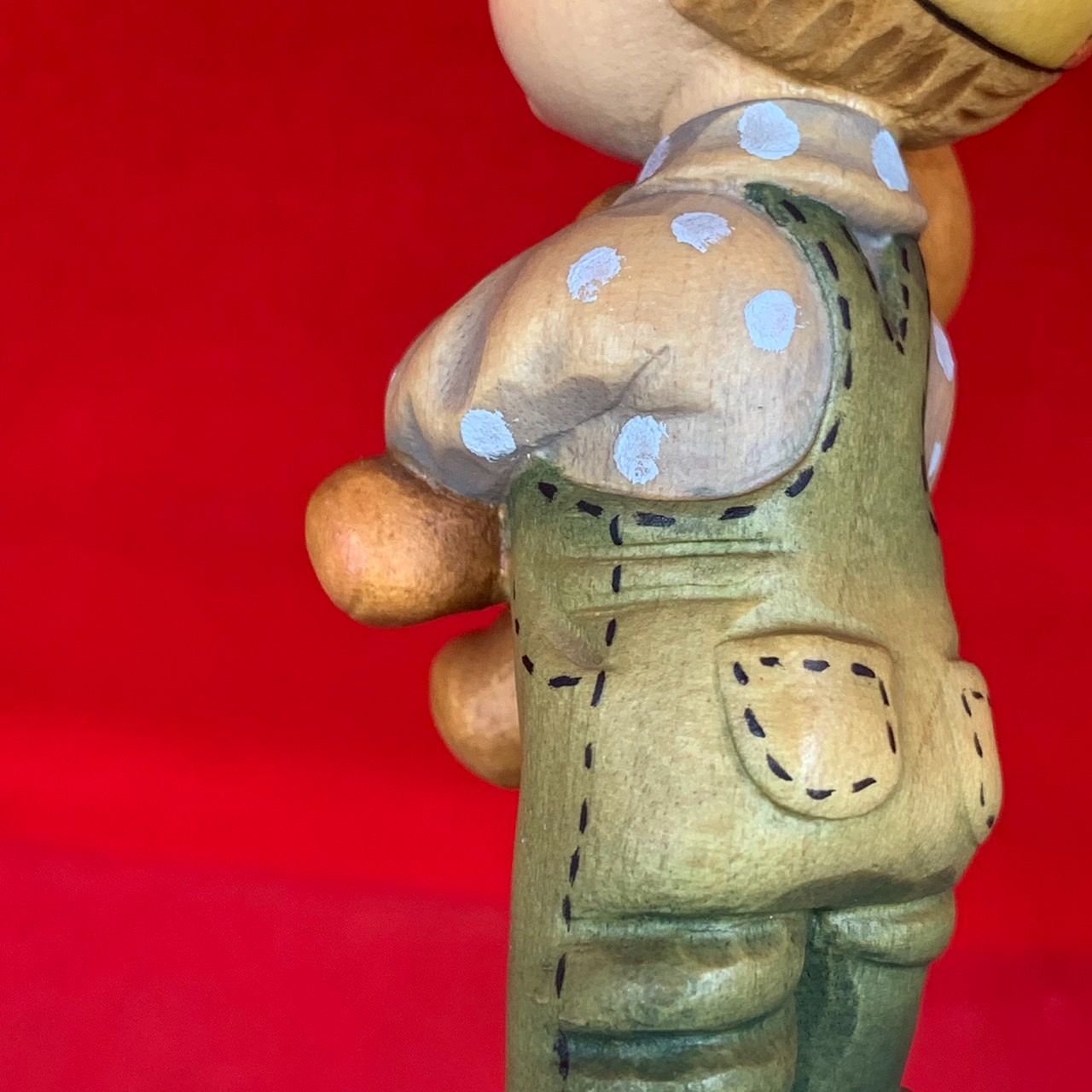 アンリ人形 木彫り サラケイ Bearly Ready 12cm Anri イタリア 置物 J1