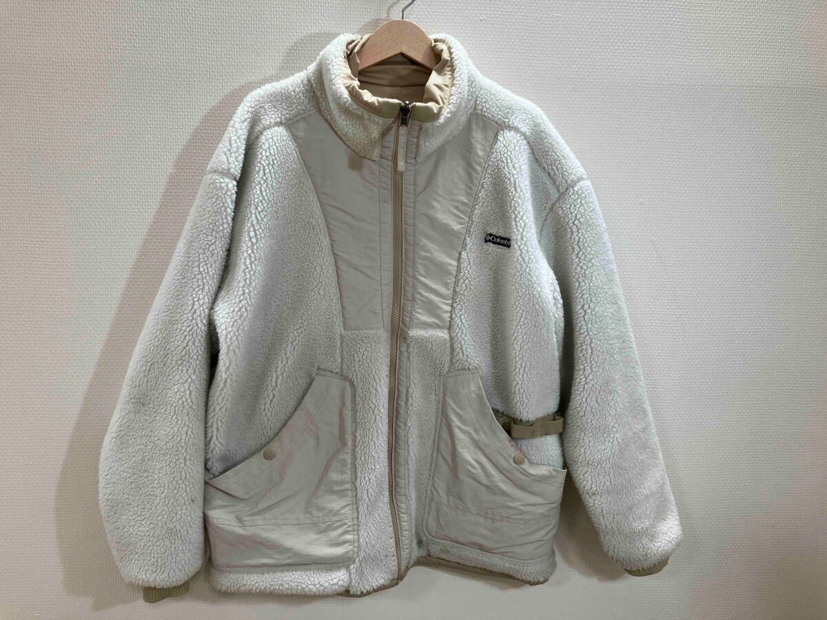 Columbia コロンビア シカゴアベニュー リバーシブルフリースジャケット フリースアウター オフホワイト 前開きフリース L