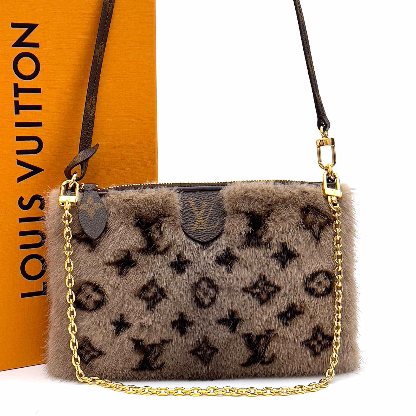 LOUIS VUITTON ルイヴィトン モノグラム ネオ ポシェット ミラ ポーチ ミンク ハンドバッグ●レディース マロン M59341 ICチップ