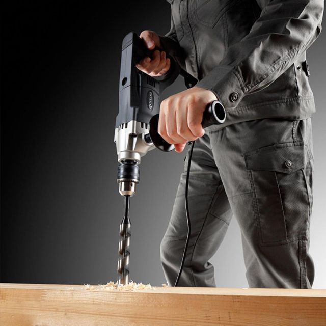 京セラ 旧リョービ ドリル AD1300VR 大型補助ハンドル 正逆バリアブルスイッチ ソフトグリップ スイッチロックボタン付