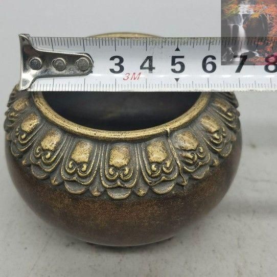 蓮華香炉 銅器 招財進宝 聚宝盆 装飾品 工芸品 美術品 置物 銅器 香炉