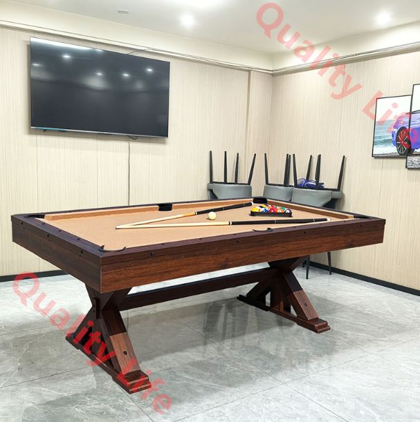 アメリカンブラックエイトマルチ機能 木製ビリヤードテーブル 卓球三合一家庭用エンターテイメント別荘用 size 7feet-3in1