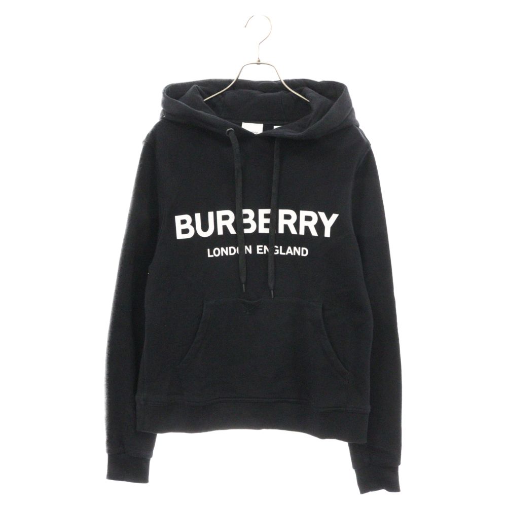 BURBERRY (バーバリー) 20SS LEXSTONE LOGO HOODIE ブランドロゴ プリント フーディ プルオーバー スウェット パーカー ブラック 8009509