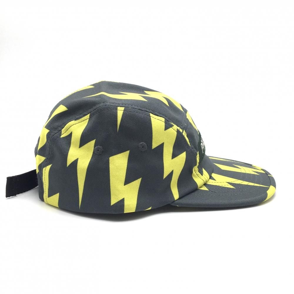 PEARLY GATES 稲妻模様 キャップ 超美品パーリーゲイツ キャップ グレー系×イエロー 稲妻柄 雷柄 RE