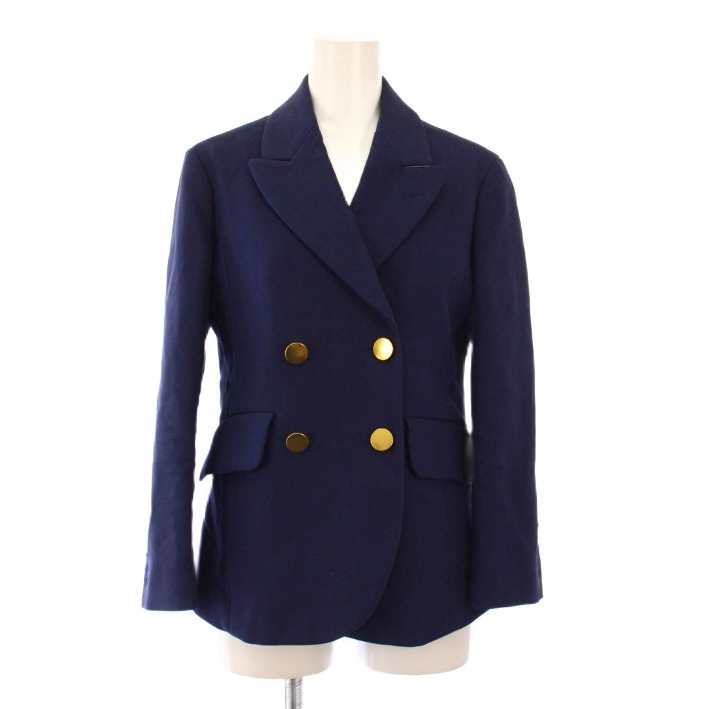 アンスクリア INSCRIRE ダブルブレスト テーラードジャケット ブレザー アウター 総裏地 36 紺 ネイビー BB