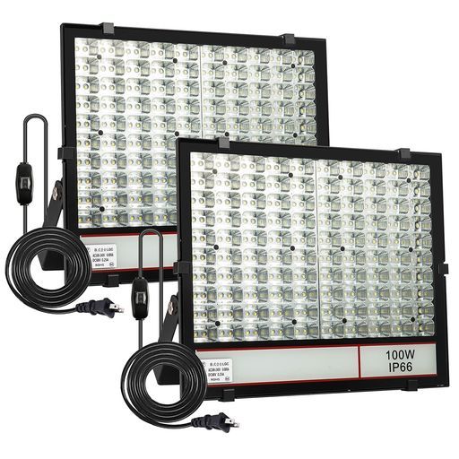 耐久軽量高輝度10000LM100WLed投光器昼光色作業率アップ3m