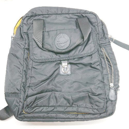 Θ Dr.Martens MA-1デザイン ブランドロゴ入り 2WAY トート リュックサック ブラック イエロー系 レディース メンズ E 1502180076404