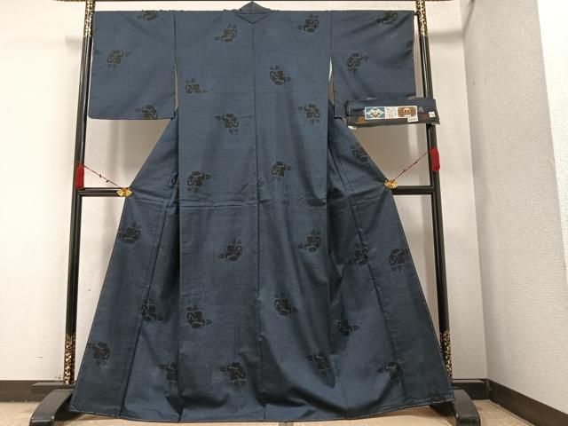 新古品！やまと誂製＊純泥染＊９マルキ＊本場大島紬＊着物＊１６１ｃｍ＊裄６６ 新古品！やまと誂製＊純泥染＊9マルキ＊本場大島紬＊