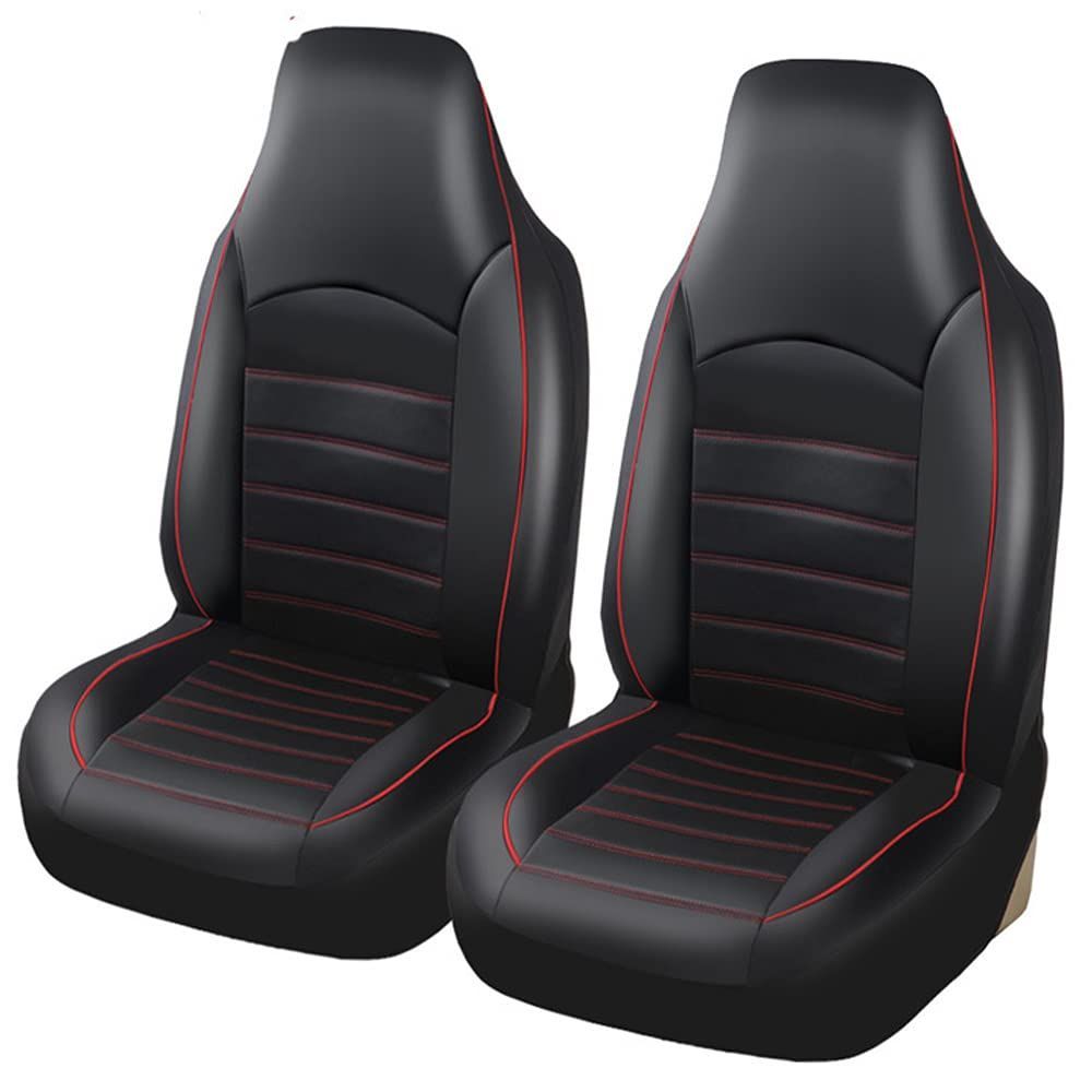 【新着商品】助手 運転 レザー 自動車 合成皮革 軽 防水 普通 エプロンタイプ 汎用品 2席分 カバー (レッドライン) シート