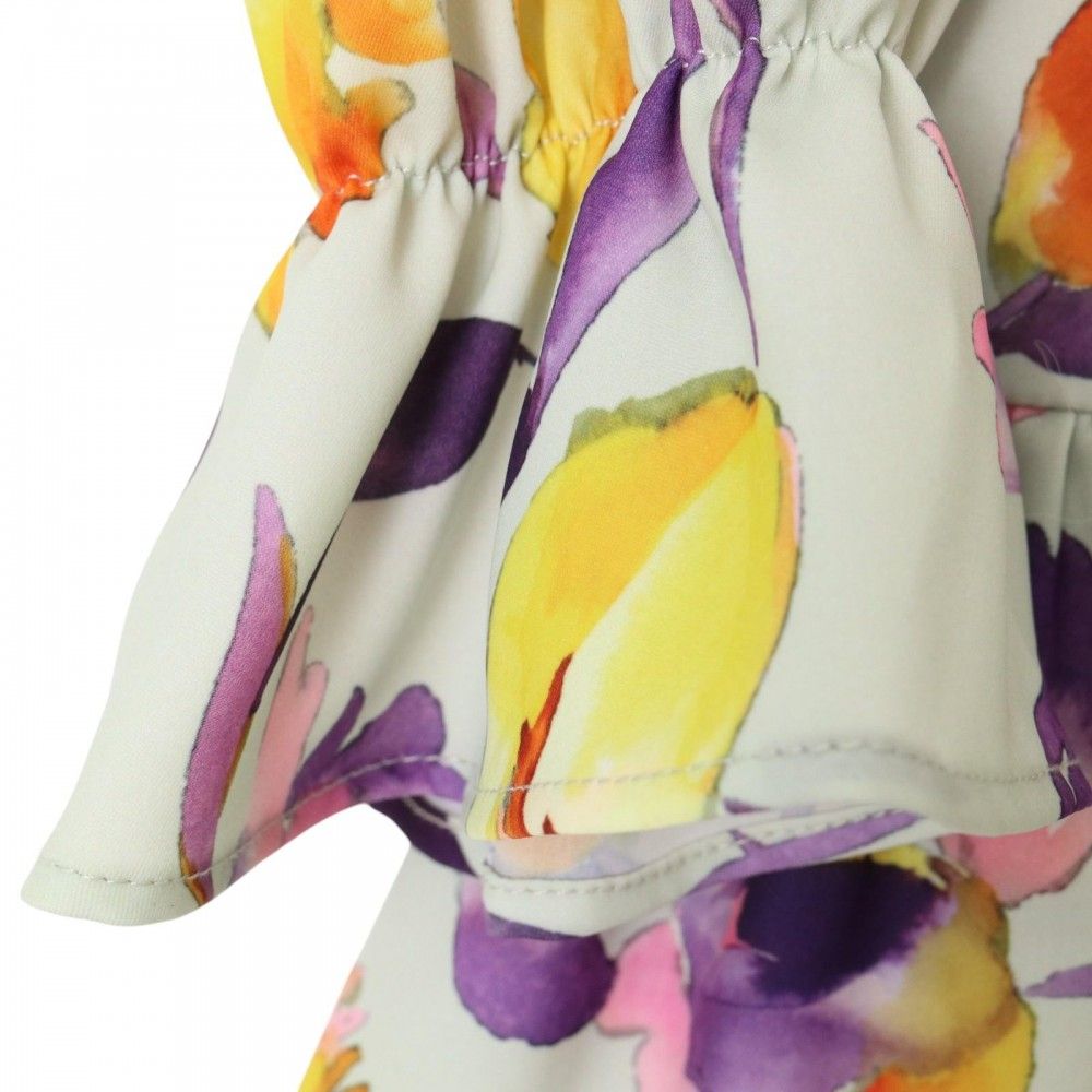 ワンピース レディース 長袖 ボウタイ付き ロングワンピース  