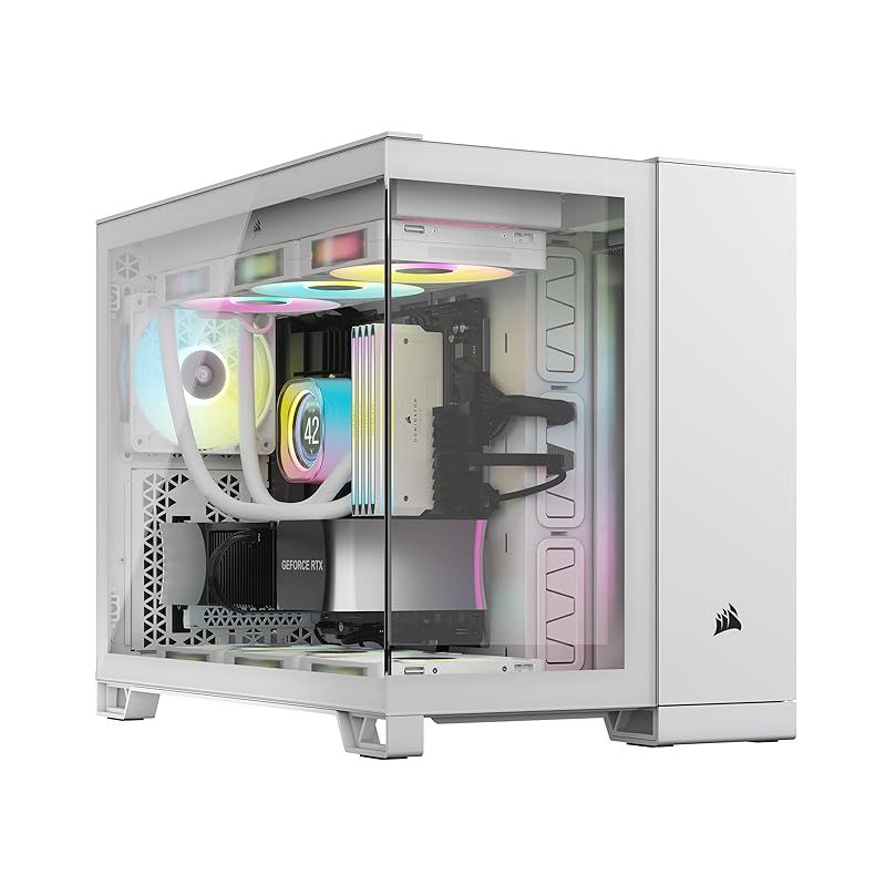 CORSAIR 2500X RGB Micro ATX Dual Chamber PCケース iCUE LINK RX120ファン付き ホワイト CC-9011268-WW