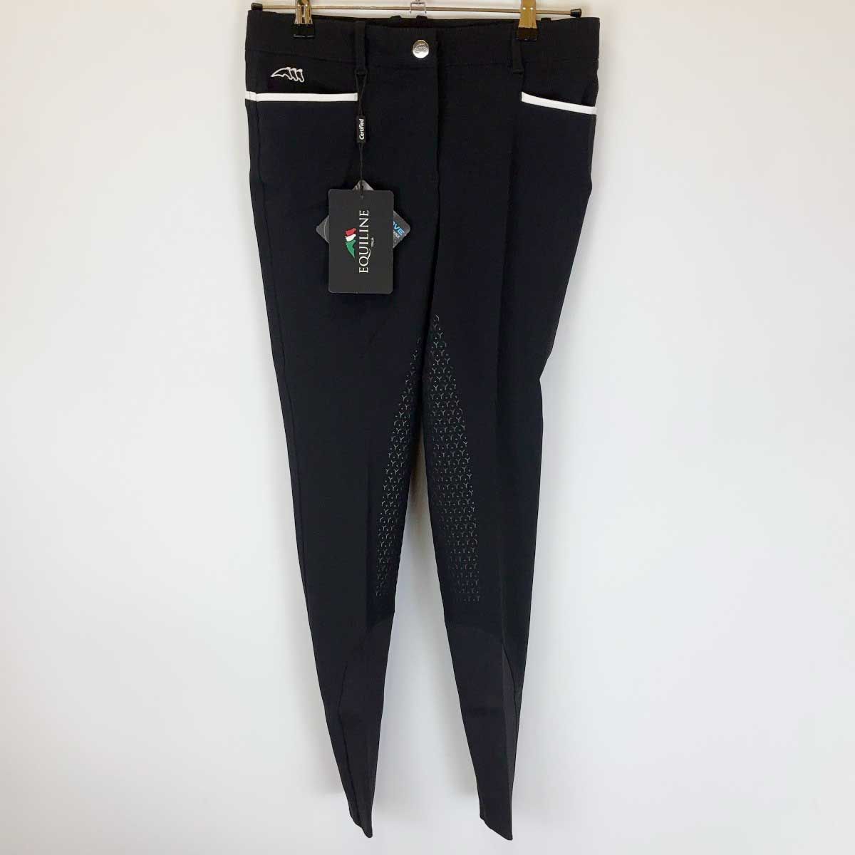 ♥ EQUILINE エクイライン キュロット EIDACEF フルグリップ パンツ FULL GRIP 44 ブラック N08963 レディース 乗馬 馬術